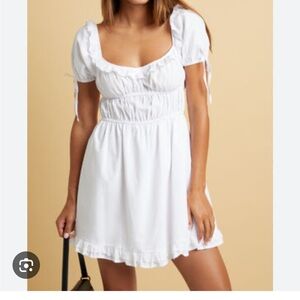 Pacsun White Puff Sleeve Mini Dress